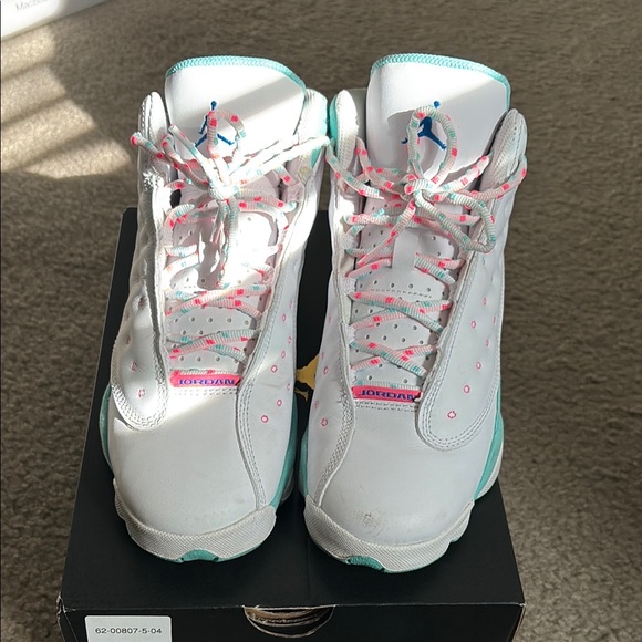 Jordan Shoes - Air Jordan Retro 13 (GS) White/Soar-Aurora Green